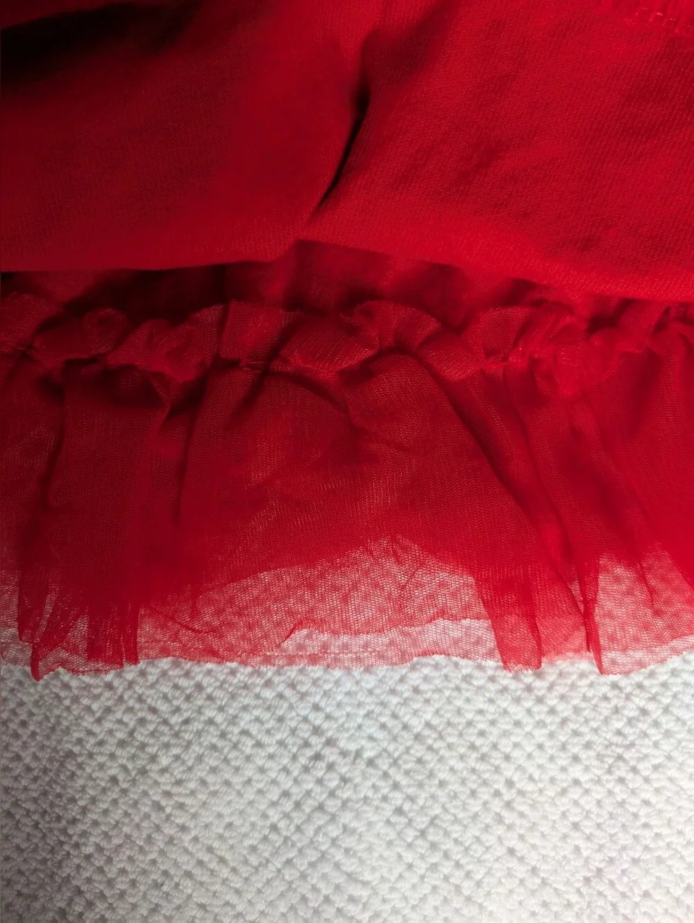 OshKosh B'gosh Red Corduroy Tulle Skirtall w/Plaid Flower Size 18Months